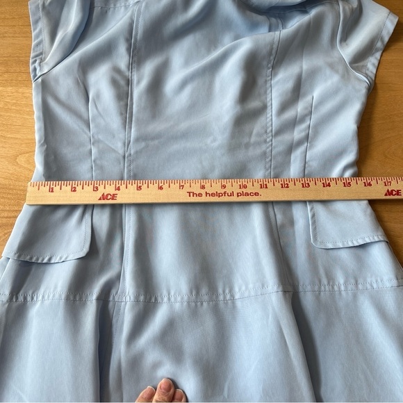 NANETTE LEPORE DRESS LT BLUE 8 ZIP FRONT SPORTY RETRO COASTAL GRANDMA CASUAL - Picture 9 of 12